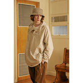 Unisex Jacket Retro Hooded Coat Top Leisure Loose Jacket